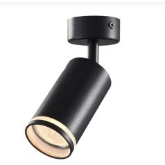   Tracon 100-240VAC, 50Hz, 1xGU10, max.35W SPGU10LFB Oldalfali állítható spot lámpatest, fekete, kapcsolóval 5997374228619