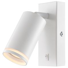   Tracon 100-240VAC, 50Hz, 1xGU10, max.35W SPGU10LFW Oldalfali állítható spot lámpatest, fehér, kapcsolóval 5997374228626