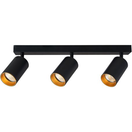 Tracon 100-240VAC, 50Hz, 3xGU10, max.3x35W SPGU10MA3GB Mennyezeti állítható spot lámpatest, fekete, arany reflektor 5997374228787