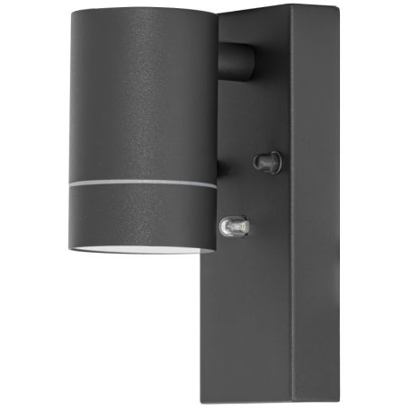 Tracon 100-240VAC, 50Hz, 1xGU10, max.35W, 30lux, IP44 SPGU10IPFA1A Oldalfali spot lámpatest alkonykapcsolóval, kültéri,antracit 5997374127202
