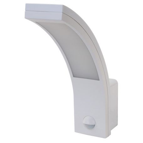 Tracon 230VAC, 15W, 140°, 2-9m, 10s-5m, 4500K , IP54, 1100lm, EEI=G SLI15W Mozgásérzékelős fali lámpatest, ívelt forma 5997374220033