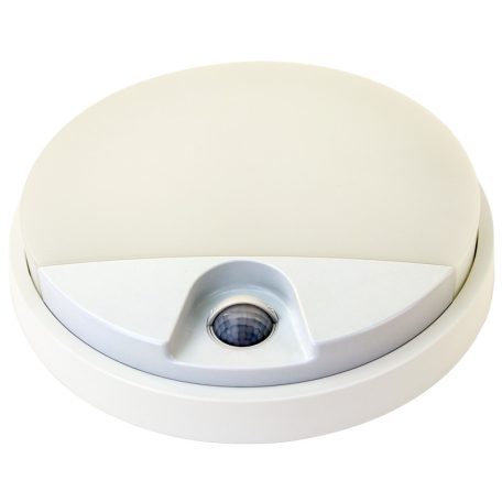 Tracon 230VAC, 15W, 140°, 2-9m, 10s-5m, 4500K , IP54, 1100lm, EEI=G SLK15W Mozgásérzékelős kerek fali lámpatest 5997374220057