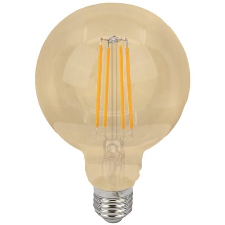 Tracon 230 VAC, E27, 7W, 800 lm, G95, 2500K, EEI=E FILGG958W COG LED gömb fényforrás, arany 5997374225168