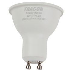   Tracon 230V,50Hz,GU10,5W,470lm,6500K,120°,SAMSUNG chip, EEI=F SMDSGU105CW Műanyag házas SMD LED spot fényforrás SAMSUNG chippel 5997374219303