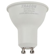   Tracon 230V,50Hz,GU10,5W,430lm,3000K,120°,SAMSUNG chip, EEI=F SMDSGU105W Műanyag házas SMD LED spot fényforrás SAMSUNG chippel 5997374219327