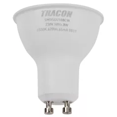   Tracon 230V,50Hz,GU10,8W,740lm,6500K,120°,SAMSUNG chip, EEI=F SMDSGU108CW Műanyag házas SMD LED spot fényforrás SAMSUNG chippel 5997374219365