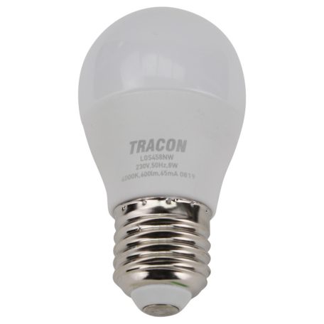 Tracon 230V,50Hz,8W,4000K,E27,720 lm,180°,G45,SAMSUNG chip, EEI=F LGS458NW Gömb burájú LED fényforrás SAMSUNG chippel 5997374219181