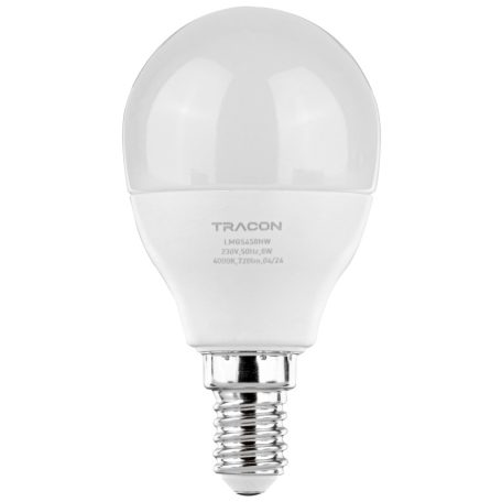 Tracon 230V,50Hz,8W,4000 K,E14,720lm,180°,G45,SAMSUNG chip, EEI=F LMGS458NW Gömb burájú LED fényforrás SAMSUNG chippel 5997374219280