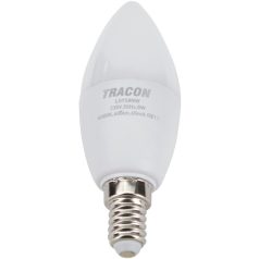   Tracon 230V,50Hz,8W,4000K,E14,720lm,180°,C37,SAMSUNG chip, EEI=F LGYS8NW Gyertya búrájú LED fényforrásSAMSUNG chippel 5997374219242