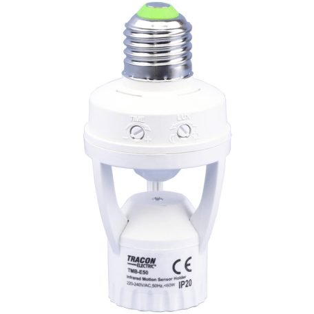 Tracon 230V, 50Hz, 120°, max. 6m, 10s-5min, 3-2000 lux, IP20 TMB-E50 Mozgásérzékelő adapter, infra, E27 foglalatba 5997374190367