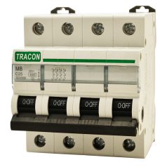   Tracon 10A, 4,5 kA MB-4C-10 Kismegszakító, 4 pólus, C karakterisztika 5997374203579