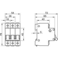   Tracon 40A, 6kA B60-40-1 Kismegszakító, 1 pólus, B karakterisztika 5997374116817