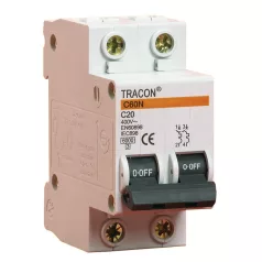   Tracon 50A, 4,5kA B60-50-2 Kismegszakító, 2 pólus, B karakterisztika 5997374116923