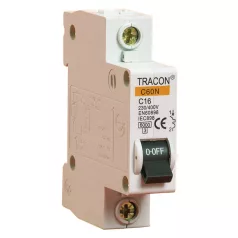   Tracon 50A, 4,5kA C60-50-1 Kismegszakító, 1 pólus, C karakterisztika 5997374110648