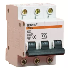   Tracon 20A, 6kA C60-20-3 Kismegszakító, 3 pólus, C karakterisztika 5997374110785