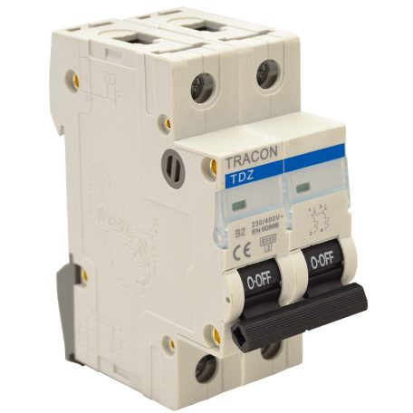 Tracon 20A, 6kA TDZ-2B-20 Kismegszakító, 2 pólus, B karakterisztika 5997374124157