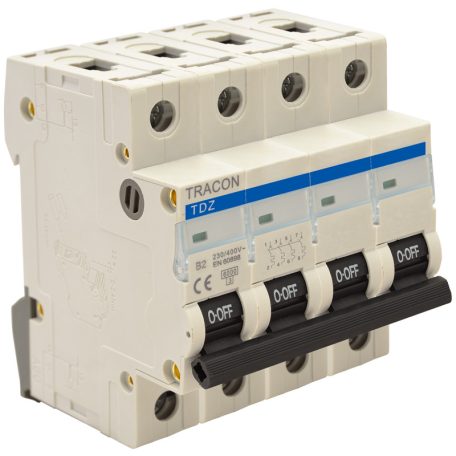 Tracon 20A, 6kA TDZ-4B-20 Kismegszakító, 4 pólus, B karakterisztika 5997374137843