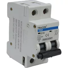  Tracon 1A, 6kA TDZ-2D-1 Kismegszakító, 2 pólus, D karakterisztika 5997374124874