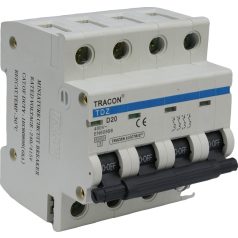   Tracon 6A, 6kA TDZ-4D-6 Kismegszakító, 4 pólus, D karakterisztika 5997374138147