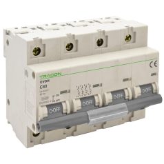   Tracon 100A, 4P,10kA EVOH4100 Kismegszakító, nagyáramú, 4 pólus, C karakterisztika 5997374209496