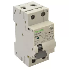   Tracon 40A, 30 mA, 10kA, AC EVOKM2B4003 Kombinált védőkapcsoló, 2P, 2modul, B karakterisztika 5997374210171