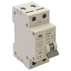   Tracon 25A, 30 mA, 4,5kA, AC EVOK2B2503 Kombinált védőkapcsoló, 2P, 2modul, B karakterisztika 5997374210324