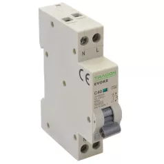   Tracon B32, 30mA, 6kA, AC, EVOKEB3203 Kombinált védőkapcsoló, elektronikus, 2P, 1 modul, B kar. 5997374210478