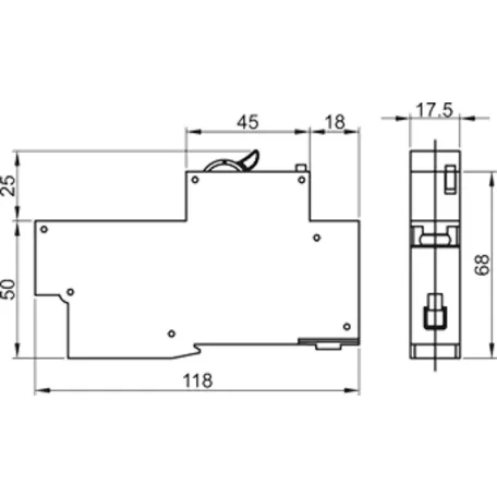 Tracon 10A, 100mA, 10kA, AC, E3 KVKV-10/10 Kombinált védőkapcsoló, 2P, 1 modul, C karakterisztika 5997374162937