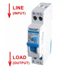   Tracon C13, 30mA, 6kA, AC, E3 KVKVE-13/30 Kombinált védőkapcsoló, elektronikus, 2P, C karakterisztika 5997374181679