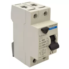   Tracon 40A, 300mA, 6kA, AC TFV2-40300 Áram-védőkapcsoló, 2 pólusú 5997374138710
