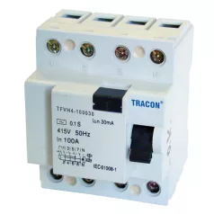   Tracon 100A, 300mA, 6kA, AC TFVH4-100300 Áram-védőkapcsoló, nagyáramú, 4 pólusú 5997374169707