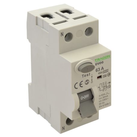 Tracon 40A, 30mA, 6kA, A EVOG2P4003 Áram-védőkapcsoló, 2 pólusú 5997374209830