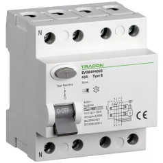   Tracon 25A, 100mA, 10kA, B EVOB4P251 Áram-védőkapcsoló, 4 pólusú 5997374214346
