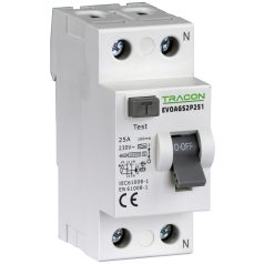   Tracon 63A, 100mA, 10kA, A/S EVOAGS2P631 Áram-védőkapcsoló, 2 pólusú 5997374230094