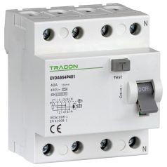   Tracon 80A, 100mA, 10kA, A/S EVOAGS4P801 Áram-védőkapcsoló, 4 pólusú 5997374230216
