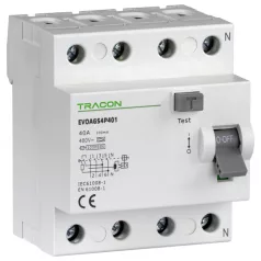   Tracon 100A, 100mA, 10kA, A/S EVOAGS4P1001 Áram-védőkapcsoló, 4 pólusú 5997374230131