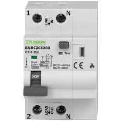   Tracon B6A, 30 mA, 6kA, A EARC2B603 AFDD Ív kisülés érzékelő, MCB,RCD 5997374229845