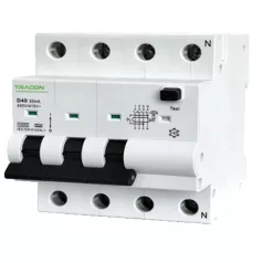   Tracon C20A, 30 mA, 6kA, C EVOBKM4C2003 Kombinált védőkapcsoló, 4P, 5modul, C karakterisztika 5997374237031