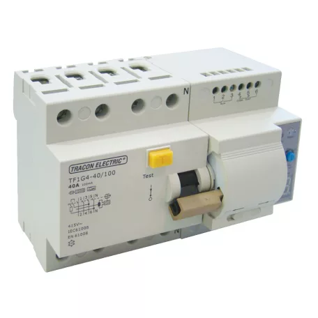 Tracon 25A, 100mA, 10kA, A / AC TFIG4-25100 Áram-védőkapcsoló visszakapcsoló automatikával, 4 pólusú 5997374177306