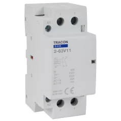   Tracon 230V AC, 50Hz, 2 Mod, 1×NO+1×NC, AC1/AC7a, 63A SHK2-63V11 Installációs kontaktor 5997374214544