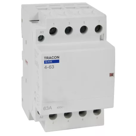 Tracon 230V AC, 50Hz, 3 Mod, 4×NO, AC1/AC7a, 63A SHK4-63 Installációs kontaktor 5997374214643