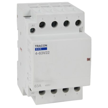 Tracon 230V AC, 50Hz, 3 Mod, 2×NO+2×NC, AC1/AC7a, 63A SHK4-63V22 Installációs kontaktor 5997374214667