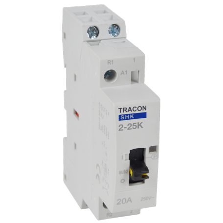 Tracon 230V AC, 50Hz, 1 Mod, 2×NO, AC1/AC7a, 25A SHK2-25K Installációs kontaktor 5997374214476