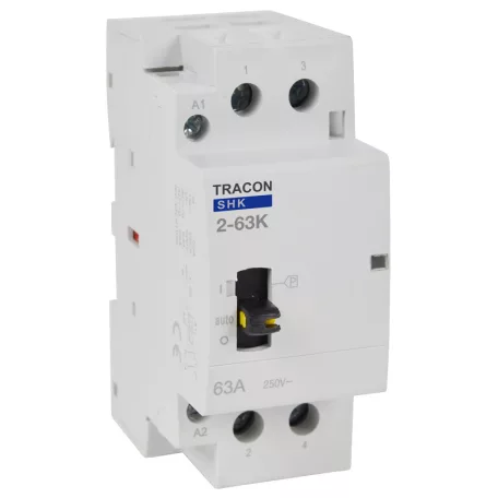 Tracon 230V AC, 50Hz, 2 Mod, 2×NO, AC1/AC7a, 63A SHK2-63K Installációs kontaktor 5997374214537