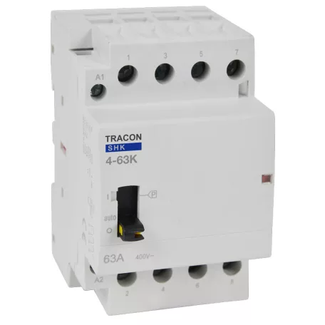 Tracon 230V AC, 50Hz, 3 Mod, 4×NO, AC1/AC7a, 63A SHK4-63K Installációs kontaktor 5997374214650