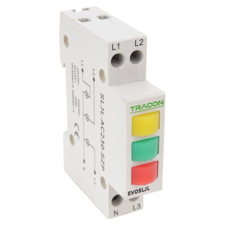 Tracon 3×230V AC SLJL-AC230-SZP Sorolható ledes jelzőlámpa, sárga / zöld / vörös 5997374179607