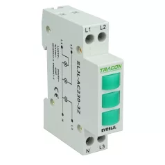   Tracon 3×230V AC SLJL-AC230-3Z Sorolható ledes jelzőlámpa, zöld, zöld, zöld 5997374222143