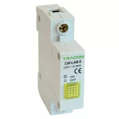   Tracon 250V AC, 0.6W, Glimm C60-LAM-S Sorolható jelzőlámpa, sárga 5997374127554