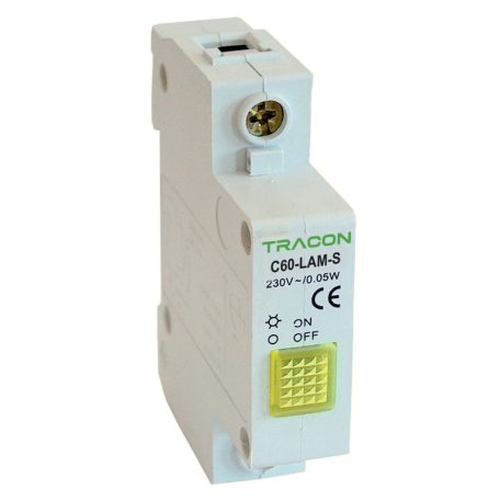 Tracon 250V AC, 0.6W, Glimm C60-LAM-S Sorolható jelzőlámpa, sárga 5997374127554