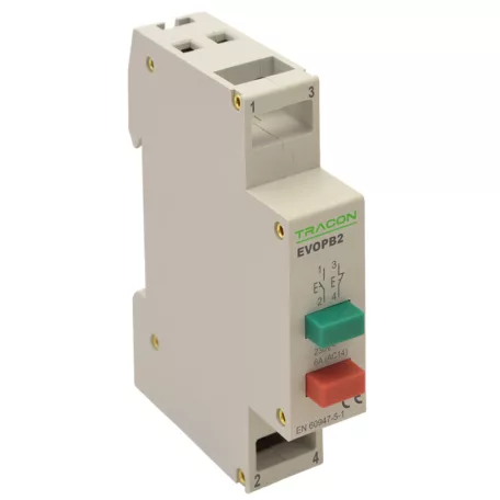 Tracon 230V, 50Hz, 1NO, 1NC, Ith:16A, AC-14, Ie:6A EVOPB2 Moduláris nyomógomb 5997374210751